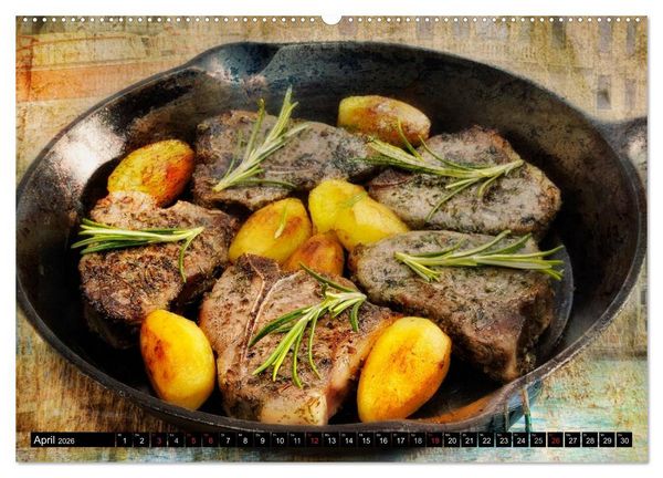 Produktbild: Italian Food - Vintage Design (hochwertiger Premium Wandkalender 2026 DIN A2 quer), Kunstdruck in Hochglanz