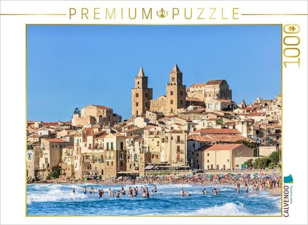 CALVENDO Puzzle Cefalù mit der normannischen Kathedrale in Sizilien | 1000 Teile Lege-Größe 64x48cm Foto-Puzzle für glückliche Stunden