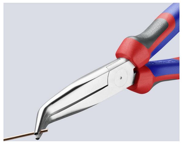 Produktbild: Knipex 38 25 200 Elektronik- u. Feinmechanik Flachrundzange 40&deg; gebogen Vanadium Elektrostahl 200 mm