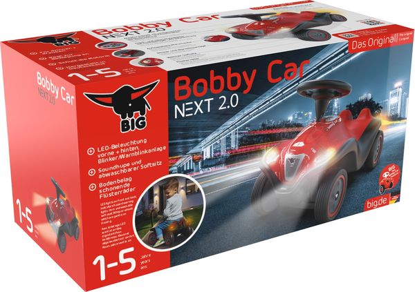 Big Bobby Car Next 2.0 (rot) - Rutschauto ab 1 Jahr mit LED-Licht