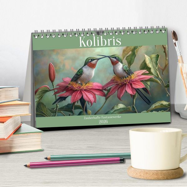 Produktbild: Kolibris - Zauberhafte Fantasiewerke (Tischkalender 2026 DIN A5 quer), CALVENDO Monatskalender