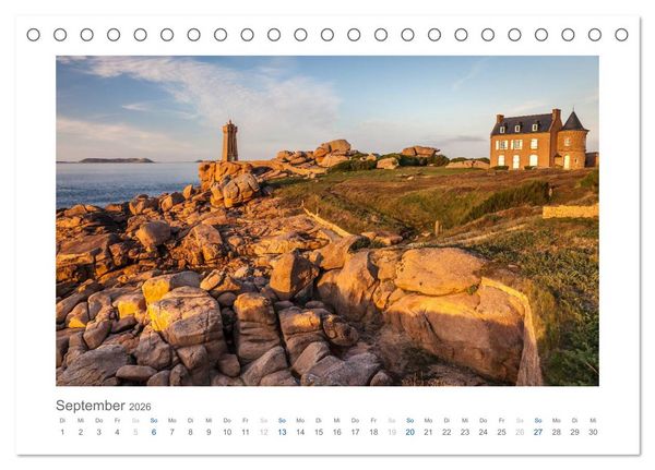 Produktbild: Bretagne - Zauber der C&ocirc;te de Granit Rose (Tischkalender 2026 DIN A5 quer), CALVENDO Monatskalender