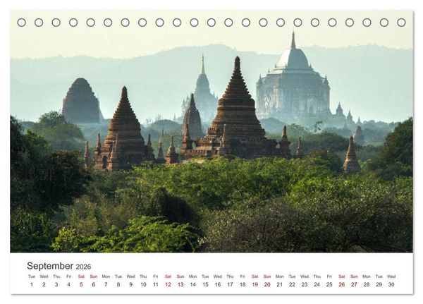 Produktbild: Bagan - Pagodas in the forest (Desk Calendar 2026 DIN A5 landscape), CALVENDO 12 Month DeskCalendar