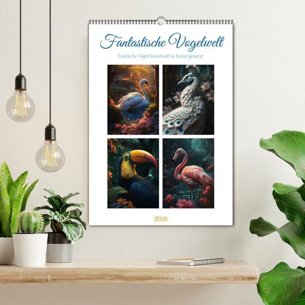 Produktbild: Fantastische Vogelwelt (Wandkalender 2026 DIN A2 hoch), CALVENDO Monatskalender