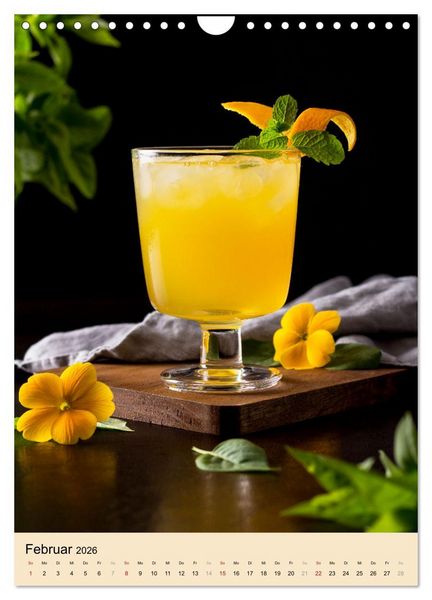 Produktbild: Cocktails mit Blumen und Pflanzen (Wandkalender 2026 DIN A4 hoch), CALVENDO Monatskalender