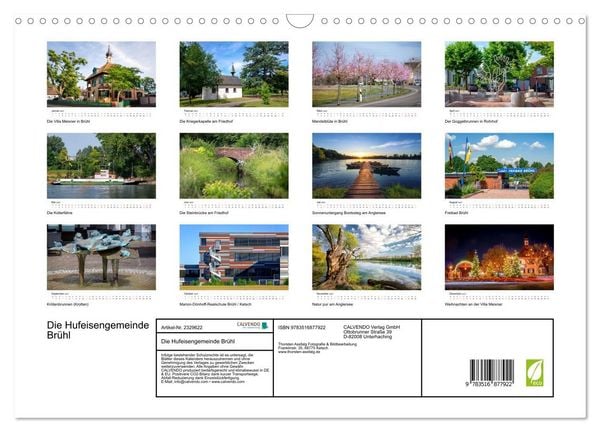 Produktbild: Die Hufeisengemeinde Br&uuml;hl (Wandkalender 2027 DIN A3 quer), CALVENDO Monatskalender