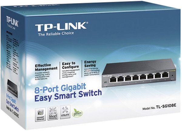 Produktbild: TP-LINK TL-SG108E TL-SG108E Netzwerk Switch 8 Port 1 GBit/s