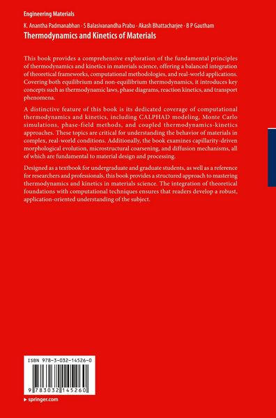 Produktbild: Thermodynamics and Kinetics of Materials