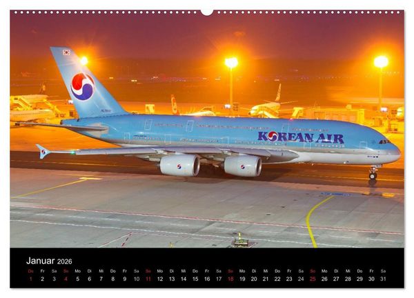 Produktbild: Flugzeuge bei Nacht (hochwertiger Premium Wandkalender 2026 DIN A2 quer), Kunstdruck in Hochglanz