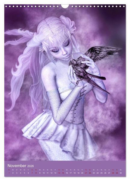 Produktbild: M&auml;dchen im Manga Style (Gothic Art) (Wandkalender 2026 DIN A3 hoch), CALVENDO Monatskalender