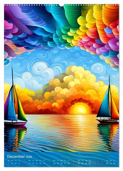 Produktbild: Rainbow Horizons (High Quality Premium Wall Calendar 2026 DIN A2 portrait),CALVENDO 12 Month Wall Calendar