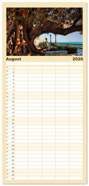 Produktbild: Familienplaner 2026 - C&aacute;diz Sp&uuml;re die frische Meeresbrise mit 5 Spalten (Wandkalender, 21 x 45 cm) CALVENDO