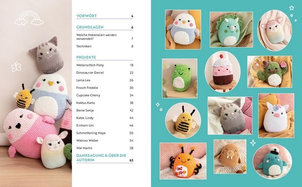 Produktbild: Happy Squishys h&auml;keln &ndash; Niedliche Pl&uuml;schtiere f&uuml;r Squishmallow-Fans