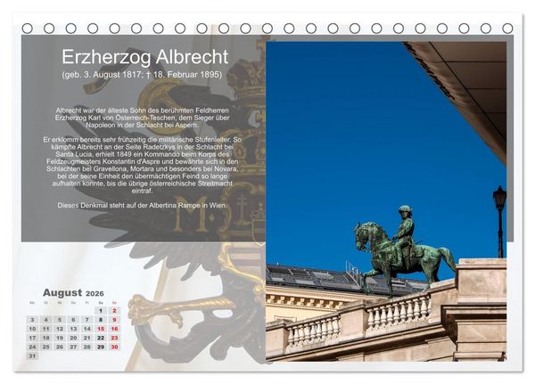 Produktbild: Auf den Spuren der Habsburger (Tischkalender 2026 DIN A5 quer), CALVENDO Monatskalender