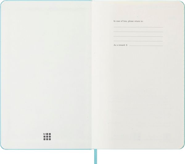 Produktbild: Moleskine 18 Monate Wochen Notizkalender 2025/2026, L/A5, 1 Wo = 1 Seite, rechts linierte Seite, fester Einband, Aquamarin