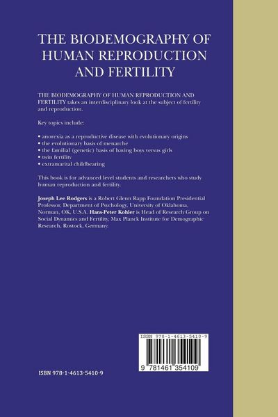 Produktbild: The Biodemography of Human Reproduction and Fertility