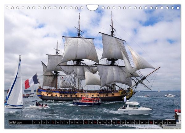Produktbild: L'Hermione &agrave; Saint-Malo (Calendrier mural 2026 DIN A4 vertical), CALVENDO calendrier mensuel