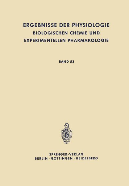 Produktbild: Ergebnisse der Physiologie, Biologischen Chemie und Experimentellen Pharmakologie