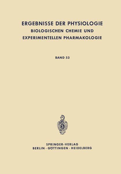 Produktbild: Ergebnisse der Physiologie, Biologischen Chemie und Experimentellen Pharmakologie