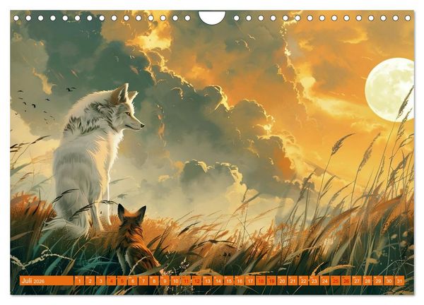Produktbild: Von F&uuml;chsen und W&ouml;lfen (Wandkalender 2026 DIN A4 quer), CALVENDO Monatskalender