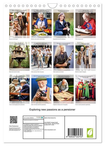Produktbild: Exploring new passions as a pensioner (Wall Calendar 2026 DIN A4 portrait), CALVENDO 12 Month Wall Calendar