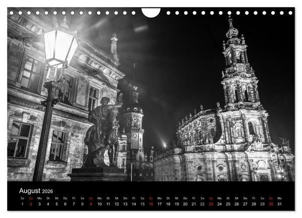 Produktbild: Dresden - Elbflorenz bei Nacht (Wandkalender 2026 DIN A4 quer), CALVENDO Monatskalender