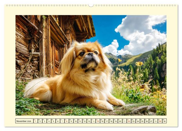 Produktbild: Zauberhafte Pekinesen. Charmante und stolze Hunde zum Verlieben (Wandkalender 2026 DIN A2 quer), CALVENDO Monatskalender