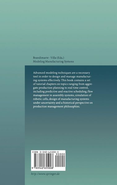 Produktbild: Modeling Manufacturing Systems