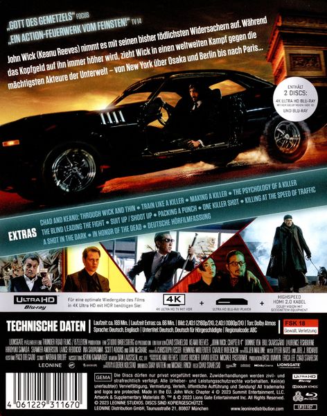 Produktbild: John Wick: Kapitel 4 (+ Blu-ray)