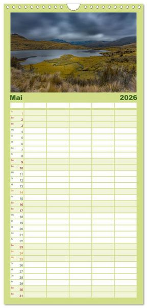 Produktbild: Familienplaner 2026 - Ecuador - Naturparadies am &Auml;quator mit 5 Spalten (Wandkalender, 21 x 45 cm) CALVENDO