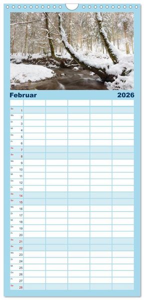 Produktbild: Familienplaner 2026 - Waldb&auml;che - Im Wandel der Jahreszeiten mit 5 Spalten (Wandkalender, 21 x 45 cm) CALVENDO