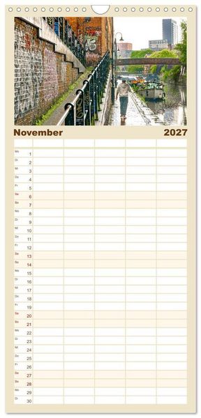 Produktbild: Familienplaner 2027 - Faszination Manchester mit 5 Spalten (Wandkalender, 21 x 45 cm) CALVENDO