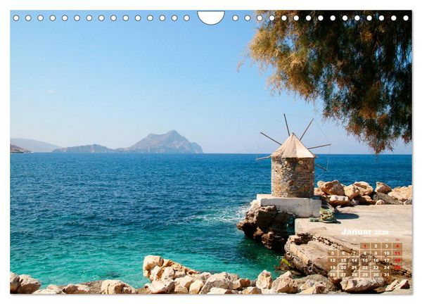 Produktbild: Liebenswertes Griechenland Amorgos und Mykonos (Wandkalender 2026 DIN A4 quer), CALVENDO Monatskalender