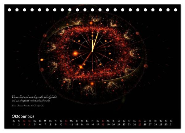 Produktbild: Zeit 2026 - Grafiken und Zitate (Tischkalender 2026 DIN A5 quer), CALVENDO Monatskalender