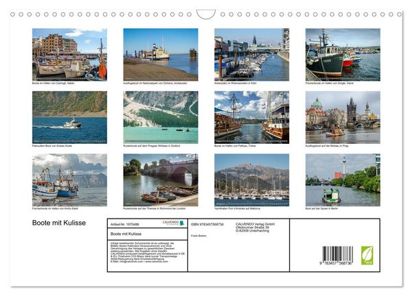 Produktbild: Boote mit Kulisse (Wandkalender 2026 DIN A3 quer), CALVENDO Monatskalender