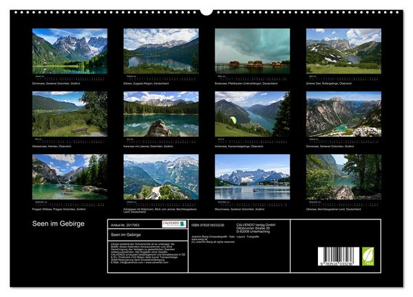 Produktbild: Seen im Gebirge (hochwertiger Premium Wandkalender 2026 DIN A2 quer), Kunstdruck in Hochglanz