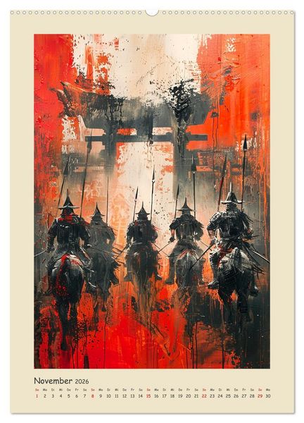 Produktbild: Samurai. Kunstvolle Darstellungen historischer Krieger (hochwertiger Premium Wandkalender 2026 DIN A2 hoch), Kunstdruck in Hochglanz