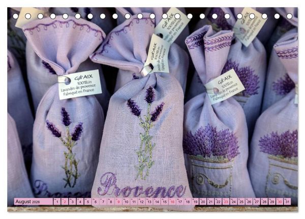 Produktbild: Provence, Lavendelzeit in S&uuml;dfrankreich (Tischkalender 2026 DIN A5 quer), CALVENDO Monatskalender