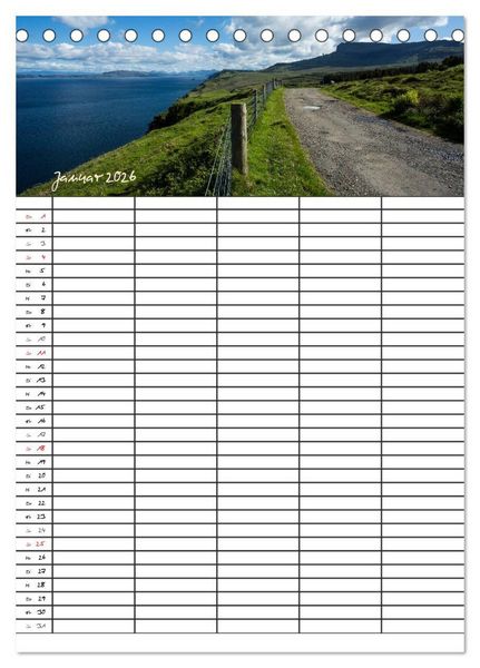 Produktbild: Isle of Skye - Schottlands Inseln - Familienplaner (Tischkalender 2026 DIN A5 hoch), CALVENDO Monatskalender