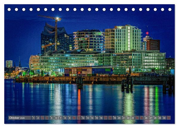 Produktbild: Hamburg City Vibes (Tischkalender 2026 DIN A5 quer), CALVENDO Monatskalender
