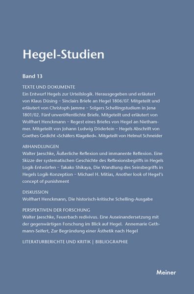 Produktbild: Hegel-Studien Band 13