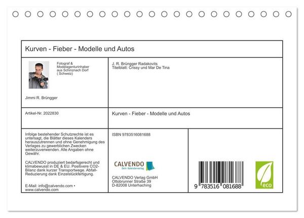 Produktbild: Kurven - Fieber - Modelle und Autos (Tischkalender 2026 DIN A5 quer), CALVENDO Monatskalender