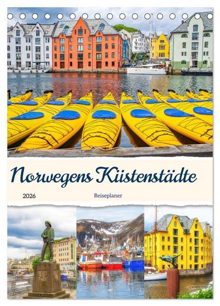 Produktbild: Norwegens K&uuml;stenst&auml;dte - Reiseplaner (Tischkalender 2026 DIN A5 hoch), CALVENDO Monatskalender
