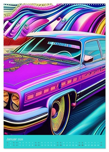 Produktbild: Crazy Neon - Das Farbspektakel (Wandkalender 2026 DIN A2 hoch), CALVENDO Monatskalender