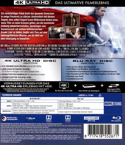 Produktbild: Thor - The Dark Kingdom (4K Ultra HD) (+ Blu-ray 2D)