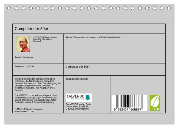 Produktbild: Computer der 80er (Tischkalender 2026 DIN A5 quer), CALVENDO Monatskalender