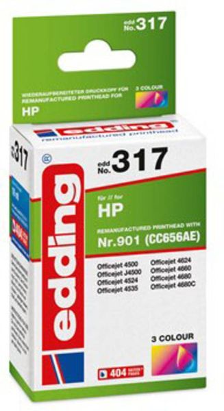 Edding Druckerpatrone ersetzt HP 901, CC656AE Kompatibel Cyan, Magenta, Gelb EDD-317 18-317