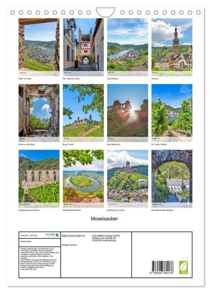 Produktbild: Moselzauber (Wandkalender 2026 DIN A4 hoch), CALVENDO Monatskalender