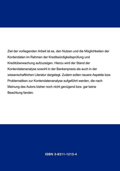 Produktbild: Kontendatenanalyse - Bestandteil der Risiko- und Bonit&auml;tsanalyse