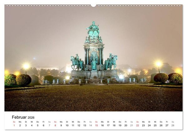 Produktbild: Wien nach Sonnenuntergang (hochwertiger Premium Wandkalender 2026 DIN A2 quer), Kunstdruck in Hochglanz